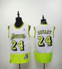 Retro Version Los Angeles Lakers White&Green #24 NBA Jersey