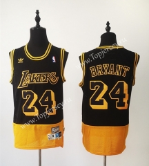 Retro Version Los Angeles Lakers Black&Yellow #24 NBA Jersey
