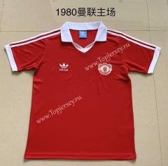 Retro Version 1980 Manchester United Home Red Thailand Soccer Jersey AAA-AY