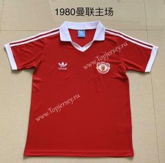 Retro Version 1980 Manchester United Home Red Thailand Soccer Jersey AAA-AY