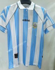Retro Version 1996 Argentina Home Blue and White Thailand Soccer Jersey AAA
