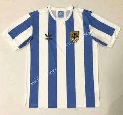 Retro Version 1978 Argentina Home Blue and White Thailand Soccer Jersey AAA-908