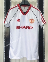 Retro Version 1988 Manchester United Away White Thailand Soccer Jersey AAA-C1046