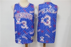 Limited Version Philadelphia 76ers Blue #3 NBA Retro Jersey