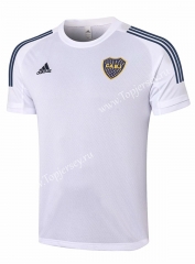 2020-2021 Boca Juniors White Short-sleeve Thailand Soccer Tracksuit Top -815