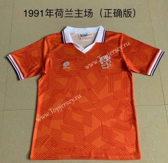 Retro Version 1991 Netherlands Home Orange Thailand Soccer Jersey AAA-AY