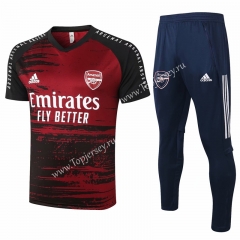 2020-2021 Arsenal Dark Red Short-Sleeve Thailand Soccer Tracksuit-815