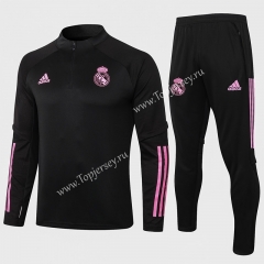 2020-2021 Real Madrid Black Thailand Soccer Tracksuit-815