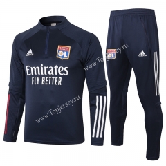 2020-2021 Olympique Lyonnais Royal Blue Thailand Soccer Tracksuit-815