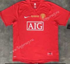 Retro Version 07-08 Champions League Manchester United Home Red Thailand Soccer Jersey AAA-510