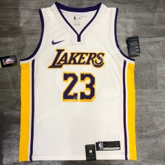 Los Angeles Lakers V Collar White #23 NBA Retro Jersey