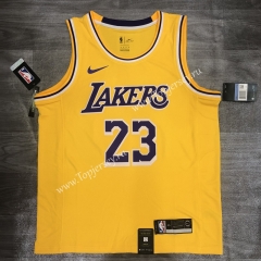 Los Angeles Lakers Round Collar Yellow #23 NBA Retro Jersey