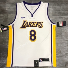 Los Angeles Lakers V Collar White #8 NBA Retro Jersey