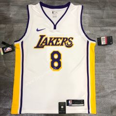 Los Angeles Lakers V Collar White #8 NBA Retro Jersey