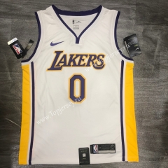 Los Angeles Lakers V Collar White ( #0 YONG) NBA Retro Jersey