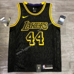 Mamba Snake Pattern Los Angeles Lakers Round Collar Black #44 NBA Jersey