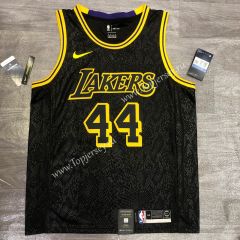 Mamba Snake Pattern Los Angeles Lakers Round Collar Black #44 NBA Jersey
