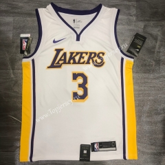 Los Angeles Lakers V Collar White #3 NBA Retro Jersey