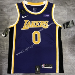 Los Angeles Lakers Round Collar Purple #0 NBA Retro Jersey