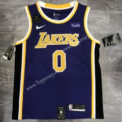 Los Angeles Lakers Round Collar Purple #0 NBA Retro Jersey