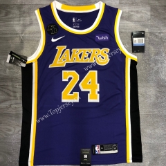 Los Angeles Lakers Round Collar Purple #24 NBA Retro Jersey