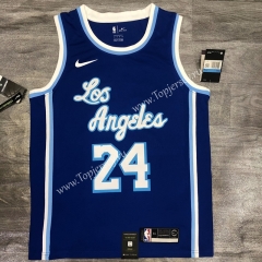 Latin Edition Los Angeles Lakers Blue #24 NBA Retro Jersey