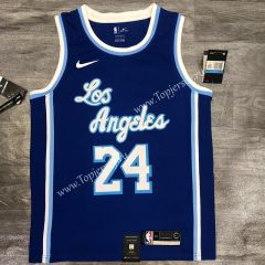 Latin Edition Los Angeles Lakers Blue #24 NBA Retro Jersey
