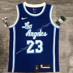 Latin Edition Los Angeles Lakers Blue #23 NBA Retro Jersey