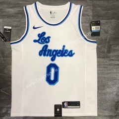 Latin Edition Los Angeles Lakers White ( #0 YONG) NBA Retro Jersey