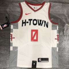 City Edition Houston Rockets White #0 NBA Jersey
