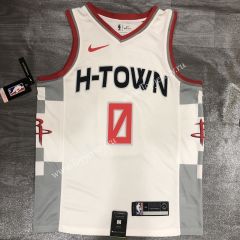 City Edition Houston Rockets White #0 NBA Jersey