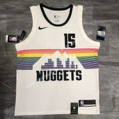 Denver Nuggets White #15 NBA Jersey