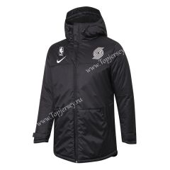 NBA Portland Trail Blazers Black Cotton Coat With Hat-815
