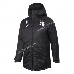 NBA Philadelphia 76ers Black Cotton Coat With Hat-815