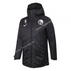 NBA Golden State Warriors Black Cotton Coat With Hat-815
