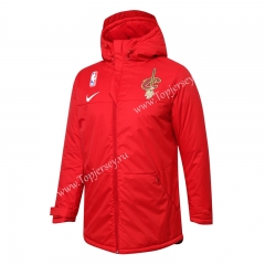 NBA Cleveland Cavaliers Red Cotton Coat With Hat-815