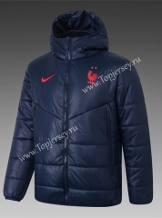 2020-2021 France Royal Blue Cotton Coat With Hat-815