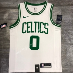 Retro Edition Boston Celtics White #0 NBA Jersey