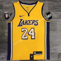 Retro Version Los Angeles Lakers V Collar Yellow #24 NBA Jersey