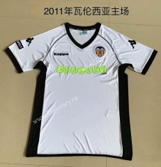 Retro Version 2011 Valencia Home White Thailand Soccer Jersey AAA-709
