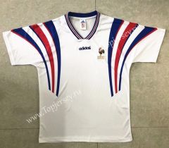 Retro Version 1996 European Cup France Away White Thailand Soccer Jersey AAA-HR