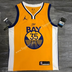 Jordan Theme 2020-2021 Golden State Warriors V Collar Yellow #35 NBA Jersey-311