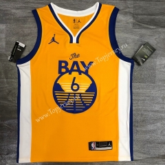 Jordan Theme 2020-2021 Golden State Warriors V Collar Yellow #6 NBA Jersey-311