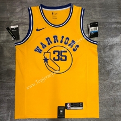Socks Logo Version Golden State Warriors Yellow #35 NBA Jersey-311