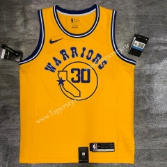 Socks Logo Version Golden State Warriors Yellow #30 NBA Jersey-311