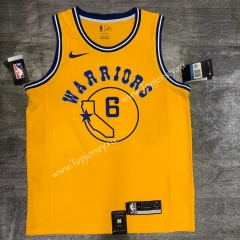 Socks Logo Version Golden State Warriors Yellow #6 NBA Jersey-311
