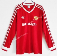 Retro Version 1986 Manchester United Home Red LS Thailand Soccer Jersey AAA-C1046