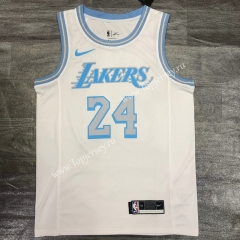 2021 Los Angeles Lakers Round Collar White #24 NBA Retro Jersey-311