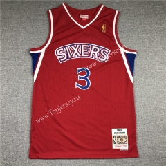 Philadelphia 76ers Red #3 (IVERSON) Retro NBA Jersey