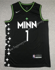 City Edition Minnesota Timberwolves Black #1 NBA Jersey